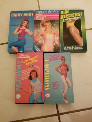Vintage Workout Vhs Tapes Aerobics Bun Buster Low Impact Fit Firm 29 Minute