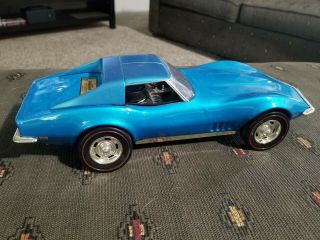 (vtg) Jim Beam Blue Chevrolet 1968 Corvette Car Decanter Bottle & Box