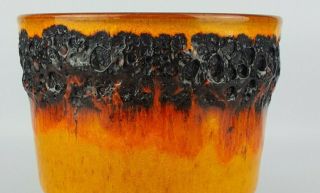 Vintage 1970s KREUTZ KERAMIK Orange Planter Pot W.  German Pottery Fat Lava Era 2