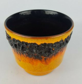 Vintage 1970s KREUTZ KERAMIK Orange Planter Pot W.  German Pottery Fat Lava Era 4