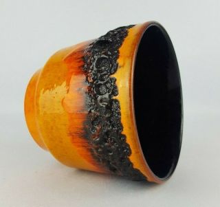 Vintage 1970s KREUTZ KERAMIK Orange Planter Pot W.  German Pottery Fat Lava Era 5