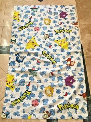 Vintage 1995 Pokemon Kids Teen Blanket 54 x 30 Inches Pikachu Charmander Ivysaur 8