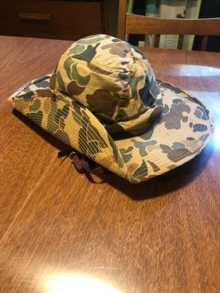 Vintage Duck Hunt Camo Boonie Hat Cowboy Hat Vietnam War Advisor Style Military