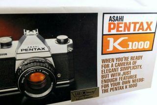Pentax Asahi K1000 Camera Specifications Brochure Sheet Vintage 1977