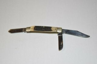 Vintage Smith & Wesson Pocket Knife 3 Blade Stag Bone Handle