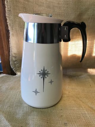 Vintage Corning Ware 8 Cup Atomic Starburst Star Percolator Stove Top Coffee Pot