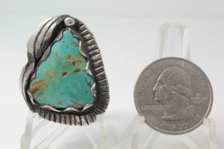 Vintage Old Pawn Navajo Turquoise Sterling Silver Ring Size: 8 518
