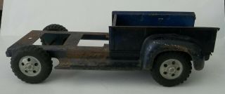 Vintage 1957 Tonka Toys Dark Blue Pick Up Truck Chassis Frame And Bed Parts