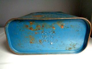 Vintage Army BLUE US Jerry Gas Can Steel Military - Willy Jeer Hot Rat Rod 1968 5