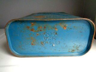 Vintage Army BLUE US Jerry Gas Can Steel Military - Willy Jeer Hot Rat Rod 1968 6