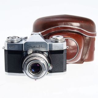 Zeiss Ikon Contaflex Rapid With Tessar 50mm F2.  8 Lens And Case - Shutter Issue