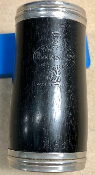 Exc Cond Vintage Buffet Crampon Paris B63 Clarinet Barrel