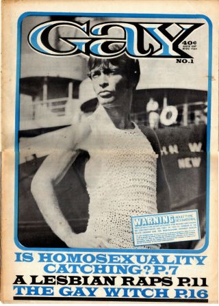 " Gay " Newspaper Issue Number One 1969 Vintage Gay Liberation