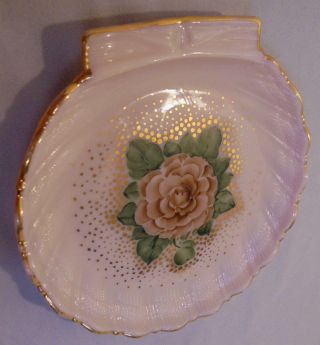 Cambridge Crown Tuscan,  Hand Painted Flower,  Sea Shell Plate 7 