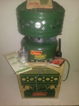 Vintage 1 - 70 Coleman 513 - 700 Catalytic Heater 3k - 5k Btu W Box Papers Funnel Nib