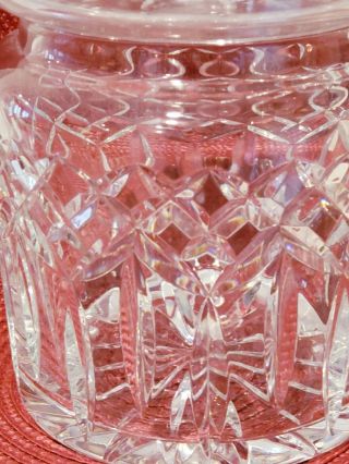 Vintage Waterford Crystal Lismore Biscuit Jar With Lid Barrel Cookie Cannister 2