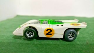 Vintage White & Green Aurora Afx Tomy 2 Porsche 917 1:64 Scale Slot Car