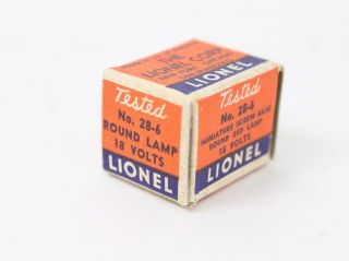 Vintage Lionel 28 - 6 18 Volt Red Lamp Bulbs Nos For O Or Standard