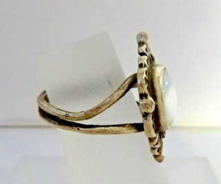Vintage Artisan Australian Opal Ring Sterling Silver Filigree Setting Size 4