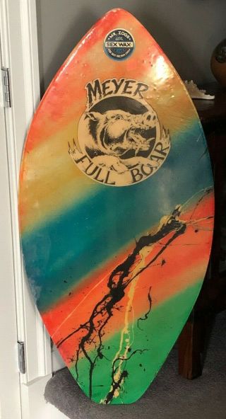 Vintage Meyer Full Boar Surf Skimboard Skimmer Classic Wood Great Colors