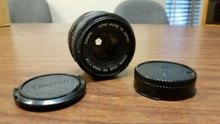 Vintage Canon Fd 50mm F1.  8 Lens With Caps