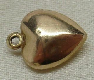 Vintage Solid 14k Yellow Gold Puffy 3d Heart Charm/pendant - Gorgeous,  L@@k