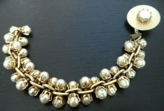 Stunning Vintage Estate High End Faux Pearl Bead 7 1/4 " Bracelet G709g