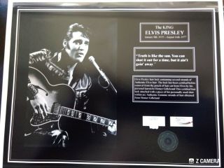 Elvis Presley Hairlock W/shirt Piece Vintage Photo Certified Signed