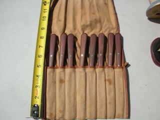 Vintage Case Xx Ca 254 Set Of 8 Steak Knives With Wood Handles Never Sharpened