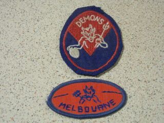Vintage Melbourne Demons Football Club Vfl Afl Sew On Patch X 2