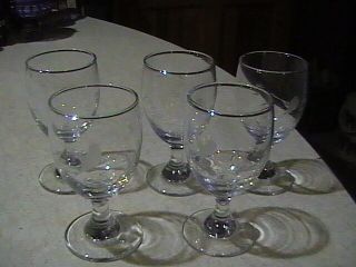 4 Vintage Etched Bird Glass Cordials Goblets 2 Oz