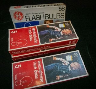 43 Vintage Westinghouse 5 & Ge 5b Flash Bulbs