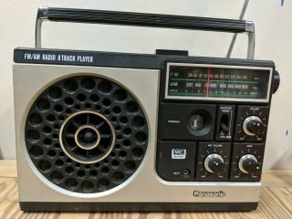 Vintage Panasonic Portable 8 - Track Player Fm - Am Radio Model Rq - 8355
