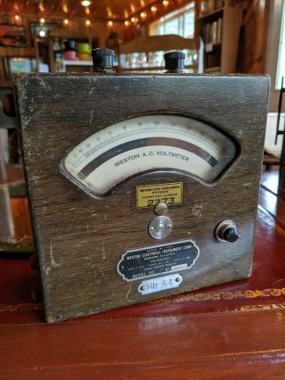Vintage Weston Electrical Instrument Ac Voltmeter Model 155 Northern States Wi