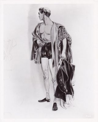 Roger Moore Walter Plunkett Costume Sketch Vintage 1955 Diane Mgm Portrait Photo