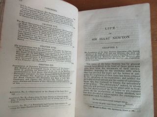 Old LIFE OF SIR ISAAC NEWTON Leather Book 1831 SCIENCE DISCOVERY ASTRONOMY MATH 7