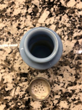 Vintage Delphite Blue Milk Glass PEPPER Spice Ribbed Shaker 4