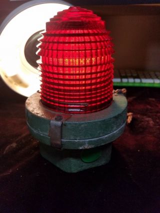 Vintage Industrial Steampunk Lintern 900r Red Glowlight Safety Lantern Light.