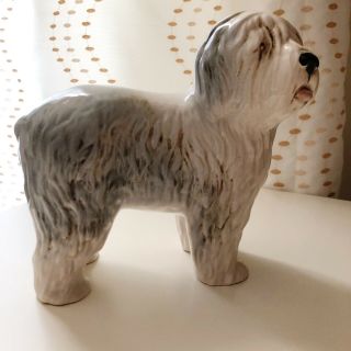 Vintage Old English Sheep Dog Standing Figurine Shaggy Champion Made In England