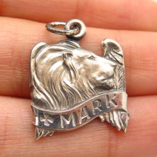 925 Sterling Vintage Old Stock Winged Lion Of St.  Mark Medal Charm Pendant