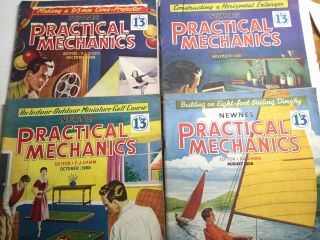Vintage Practical Mechanics Magazines 1956 - 4 Issues