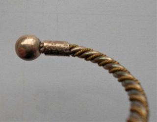 Vintage Taxco Mexico Sterling Silver 2 - Tone Twist Cable Cuff Bracelet 3