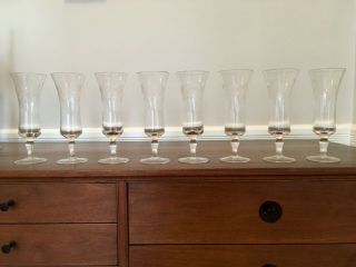 My Grandmother’s Set Of 8 Vintage Etched Champagne Flutes—circa 1940/50’s