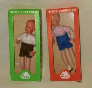 Vintage Pair Dollhouse Dolls Caco Germany $33.  33