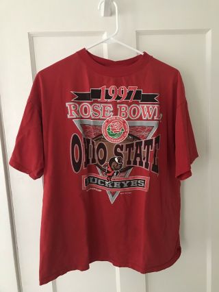 Vintage 1997 Ohio State Buckeyes Rose Bowl Football Shirt L