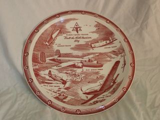 Vintage Wwii " Planes For Democracy " Vernon Kilns Naa Aircraft Plate