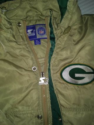Gold Officially Liscenced Product Vintage Green Bay Packers Starter Jacket Xl