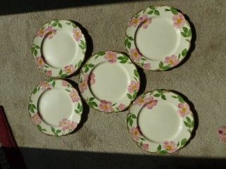 Vintage Franciscan Dinnerware Desert Rose Set Of 5 10 1/2 " Dinner Plates