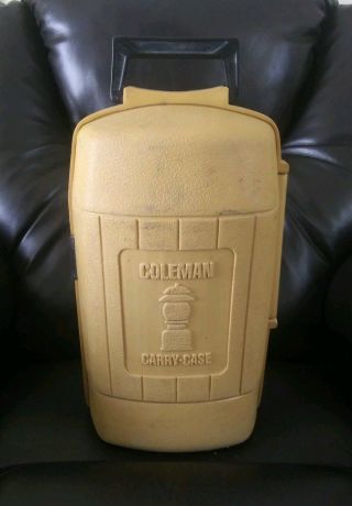 Vtg 1983 Coleman Gold Clam Shell Carry Case W/funnel Fits 220 228 275yellow 2/83