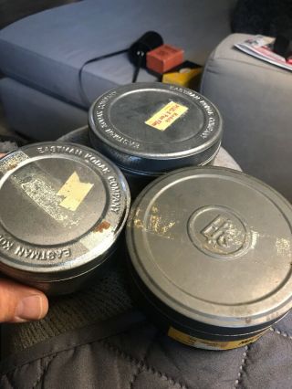 3 - Vintage Eastman Kodak Company Metal Tin Film Canisters